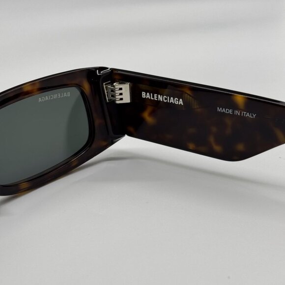 NEW BB0260S 002 BALENCIAGA DARK HAVANA/GREEN UNISEX BALENCIAGA SUNGLASSES - Picture 9 of 11